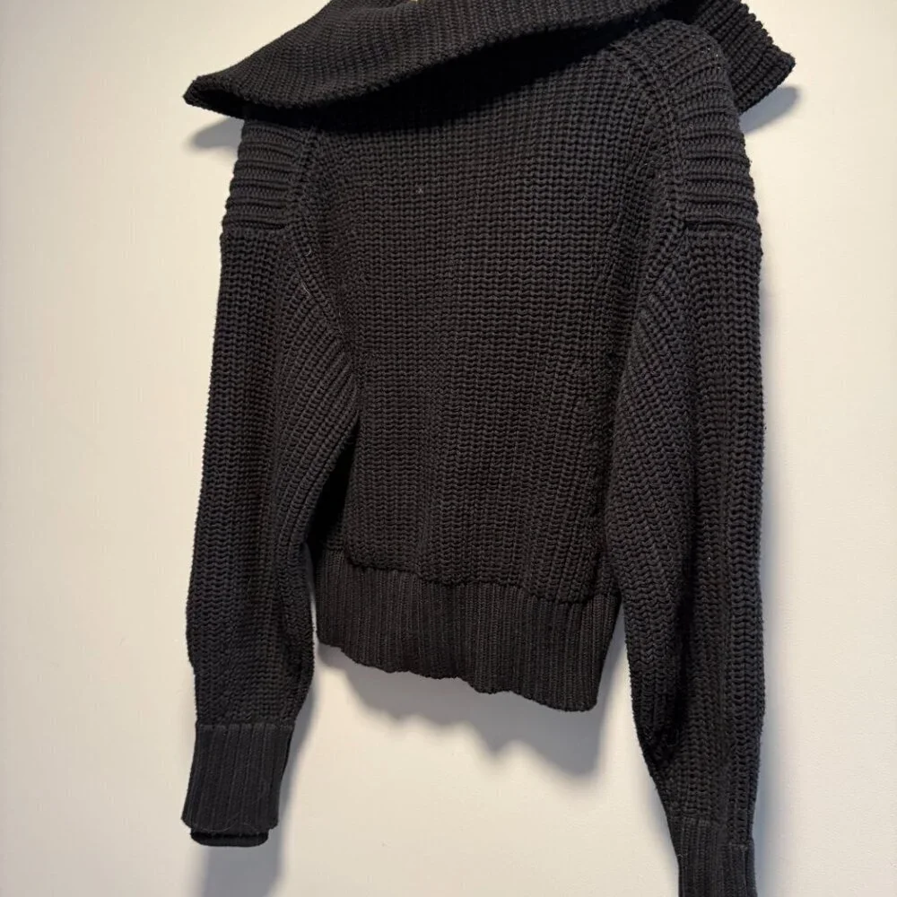 Athleta Women's Black Fisherman Ribbed Cotton Blend Large - Picture 6 of 6